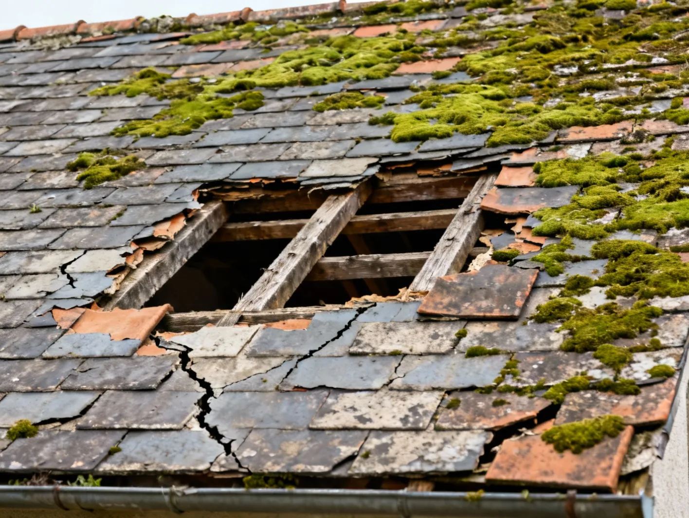 Renovation complete de toiture ancienne - Avant